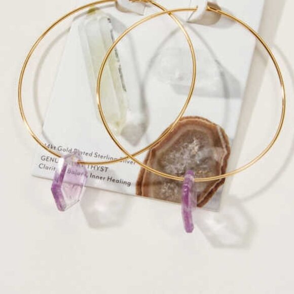 Hoop Earrings - Amethyst - Picture 2 of 2